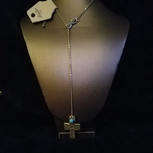 Gold Infinity Cross Chocker Necklace,Religious - Picture 2 of 5